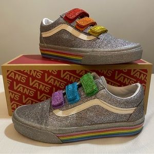 Vans Old Skool Limited Edition Flour Shop Silver Rainbow PRIDE Sneakers womens 7